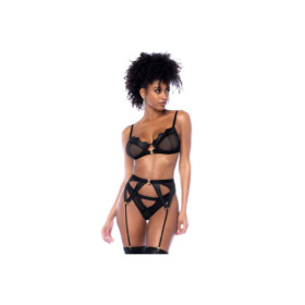 Ensemble 3 pièces en wetlook noir 
